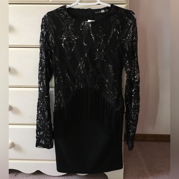 NWT Black Sequin Dress - Picture 1 of 3